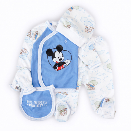 Imbracaminte nou-nascuti - Compleu 5 piese pentru nou nascuti, MikeyBlue