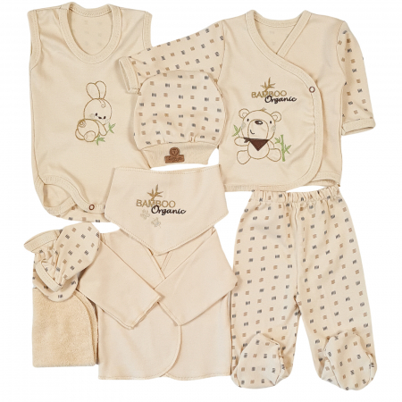 Set cadou 8 piese pentru nou nascuti, model Bamboo [1]