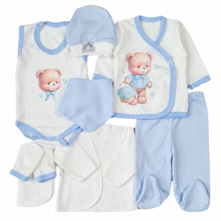 Set cadou 8 piese pentru nou nascuti, model Ursuleti [0]