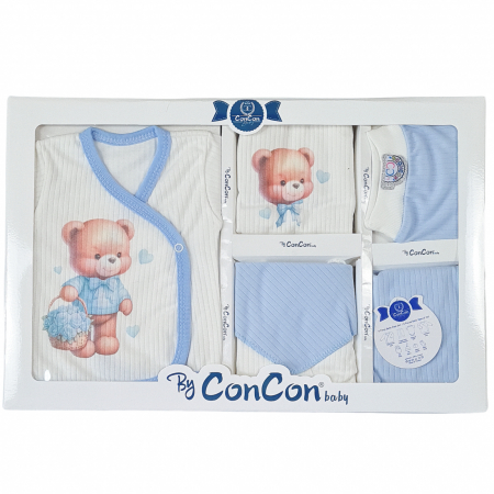 Set cadou 8 piese pentru nou nascuti, model Ursuleti [1]