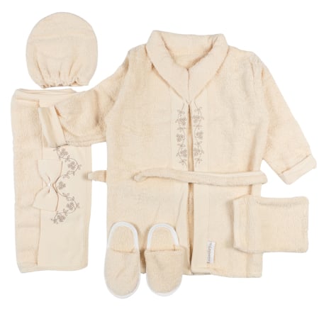 Haine bebelusi baieti - Set de baie pentru bebelusi, culoare bej