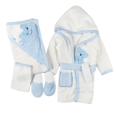 Haine bebelusi baieti ❤️ - Set de baie pentru bebelusi, model Ursulet