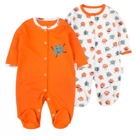 Salopete bebelusi baieti - Set din 2 salopete pentru bebelus, Model Smile