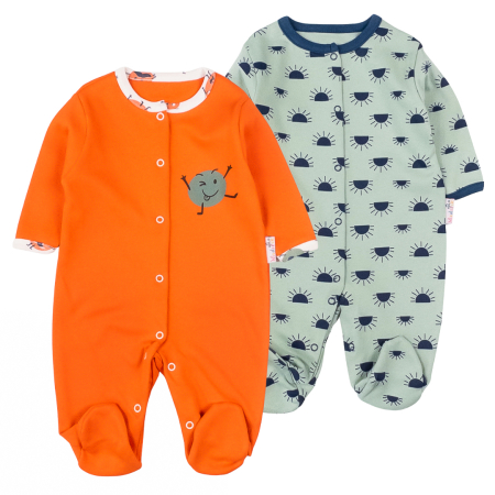 Salopete bebelusi baieti - Set din 2 salopete pentru bebelus, Model Smile, 0-3 luni