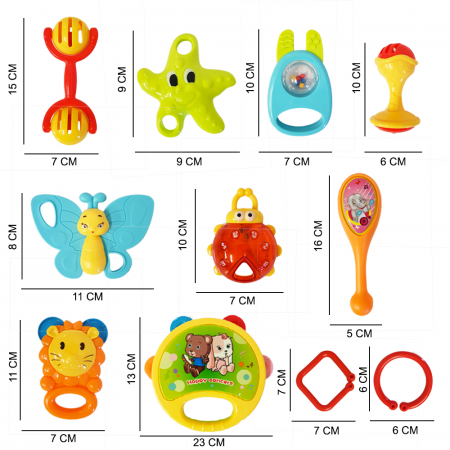 Set jucarii zornaitoare cu forme inovatoare, texturi diferite, multicolore, 11 buc, + 3 luni [2]
