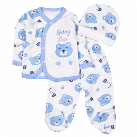Compleuri bebelusi baieti - Set pentru nou nascuti, model ursuleti blue