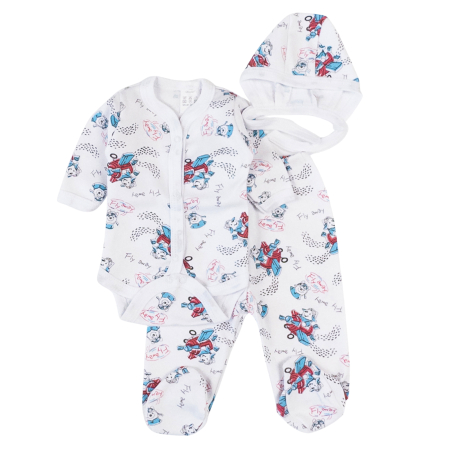 Haine bebelusi fete - Set pentru nou-născuți, 3 piese, model Fly