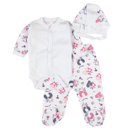 Haine bebelusi fete - Set pentru nou-născuți, 3 piese, model Koala