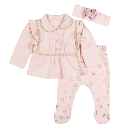 Haine bebelusi fete - Set pentru nou-născuți – 3 piese, model Fashion