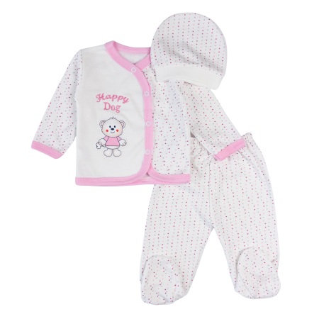 Imbracaminte nou-nascuti ❤️ - Set pentru nou nascuti, 3 piese, model Happy