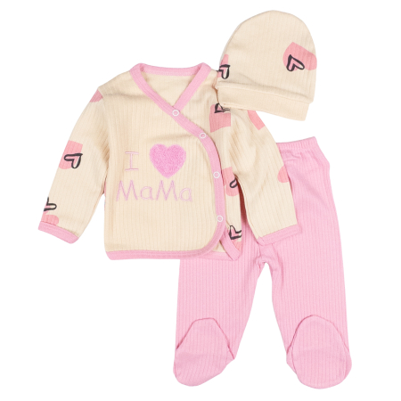 Seturi fetite - Set pentru nou-născuți – 3 piese, model LoveMama