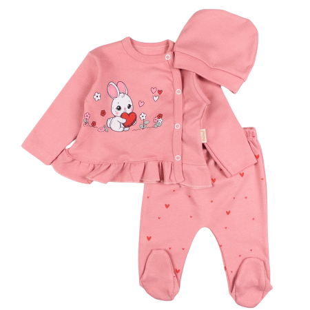 Seturi fetite - Set pentru nou-născuți – 3 piese, model Iepuras
