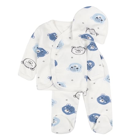 Compleuri bebelusi baieti - Set pentru nou-născuți – 3 piese, model Ursuleti