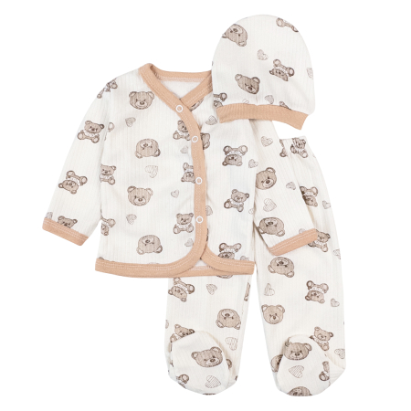 Compleuri bebelusi baieti - Set pentru nou-născuți – 3 piese, model cu ursuleti