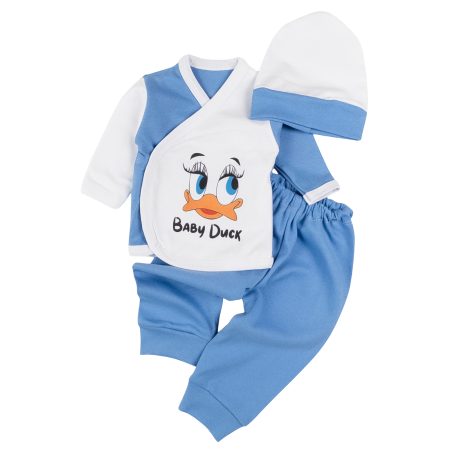 Compleuri bebelusi baieti - Set pentru nou-născuți – 3 piese, Baby Duck
