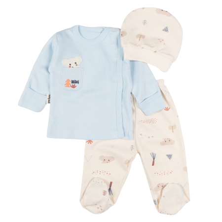 Compleuri bebelusi baieti - Set pentru nou-născuți – 3 piese, model Koala