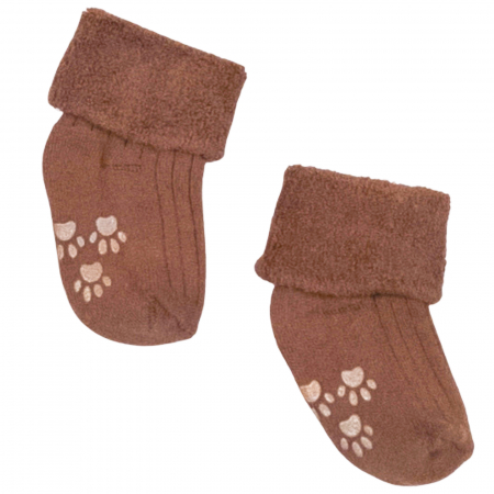 Botosi, sosete, dresuri, caciuli - Sosete groase bebelusi, brun