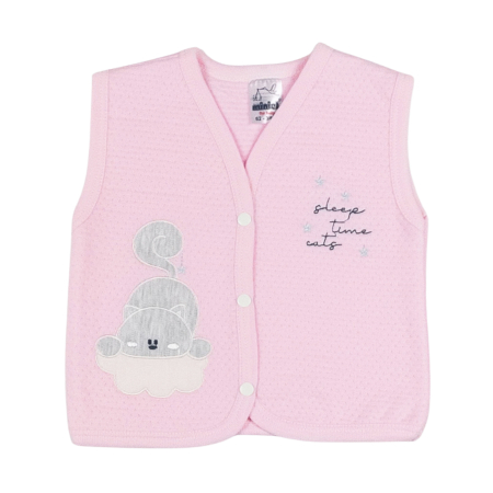 Imbracaminte nou-nascuti - Vesta pentru bebelusi, model pisicuta