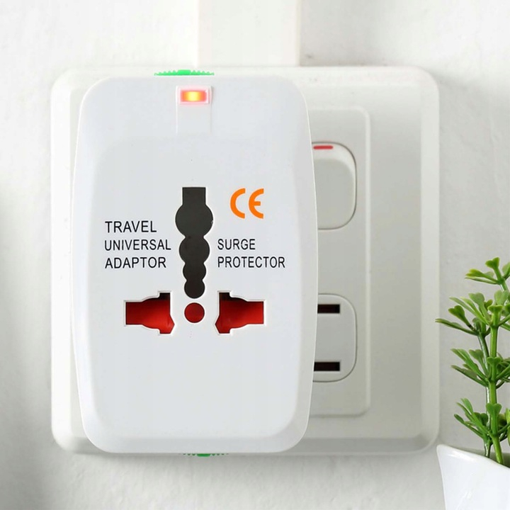 Adaptor incarcator universal de calatorie cu 2xUSB pentru EU, USA, UK, AUST, Alb [6]