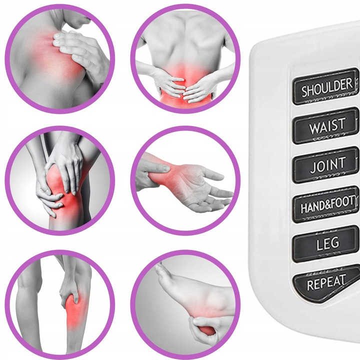 Aparat De Masaj Cu Electrostimulare NewEvo® Pentru Fizioterapie/Electroterapie doua canale, Cu 20 Trepte De Intensitate, TENS si EMS, 32 electrozi corporali, Portabil, Wireless, Alb Negru [6]