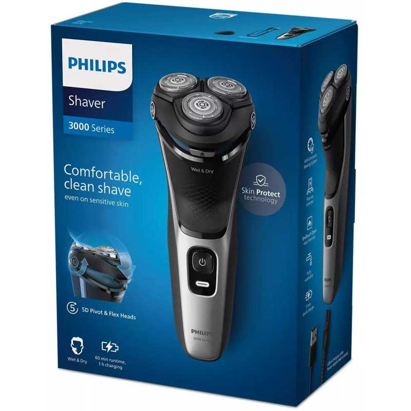 Aparat de ras electric, PHILIPS, seria 3000 S3143/00, Argintiu/Negru [7]