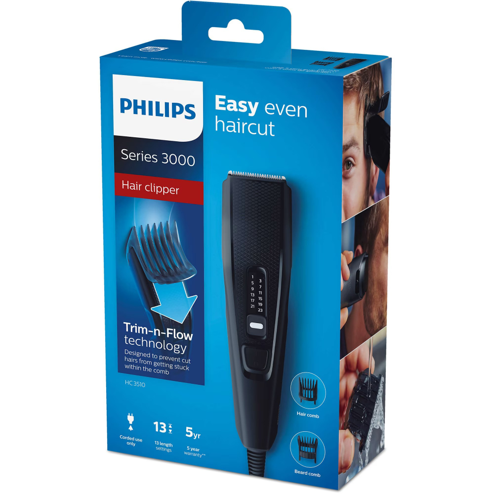 Aparat de tuns Philips HC3510/15, pieptene ajustabil, 0.5-23mm, 13 trepte, cu fir, Negru [6]