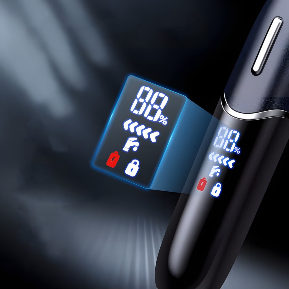 Aparat De Tuns, Ras Si Barbierit Barba, Parul Corporal, Nazal Si Urechi, Trimmer Sprancene, Perciuni NewEvo® SilkTouch Electric, 4 Pieptani, Reincarcabil, Rezistent La Apa, Afisaj Digital LED, Negru [4]