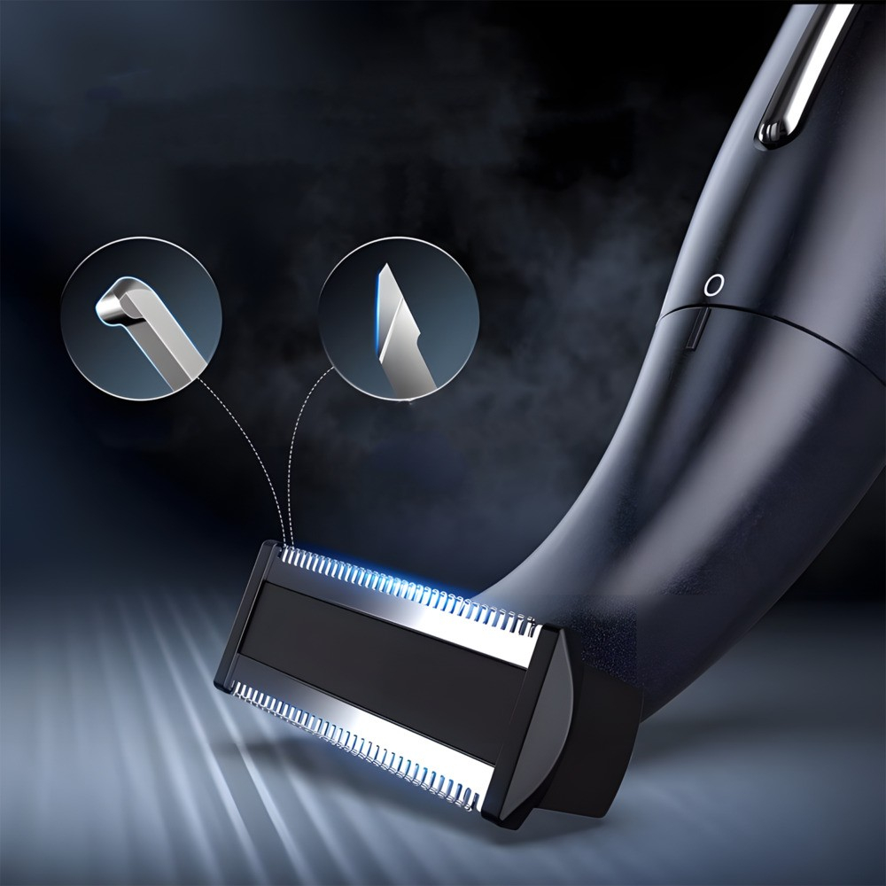 Aparat De Tuns, Ras Si Barbierit Barba, Parul Corporal, Nazal Si Urechi, Trimmer Sprancene, Perciuni NewEvo® SilkTouch Electric, 4 Pieptani, Reincarcabil, Rezistent La Apa, Afisaj Digital LED, Negru [3]