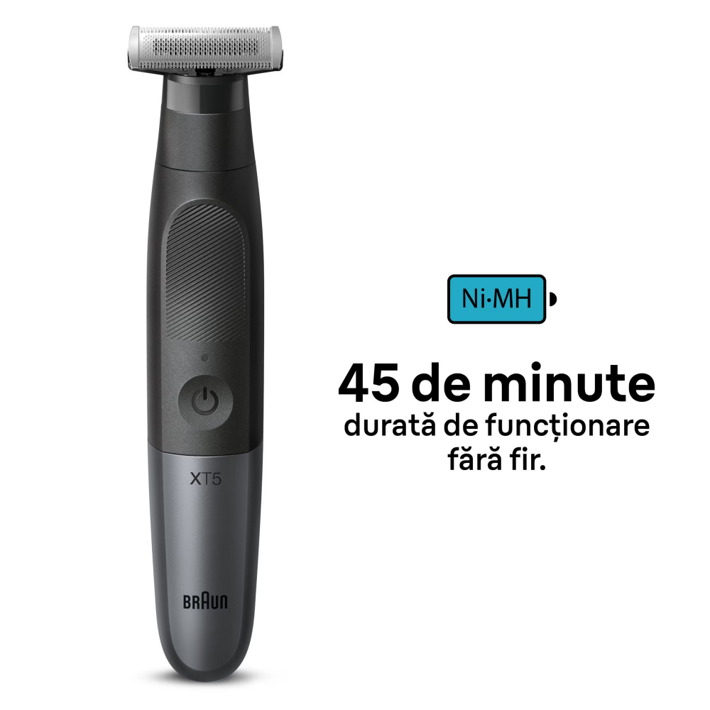 Aparat hibrid de barbierit si tuns barba Braun Series X XT5300 Wet&Dry, Lama 4D, 6 piepteni, 1 capac de protectie, autonomie 45 minute, Husa, Suport de incarcare, Negru [4]
