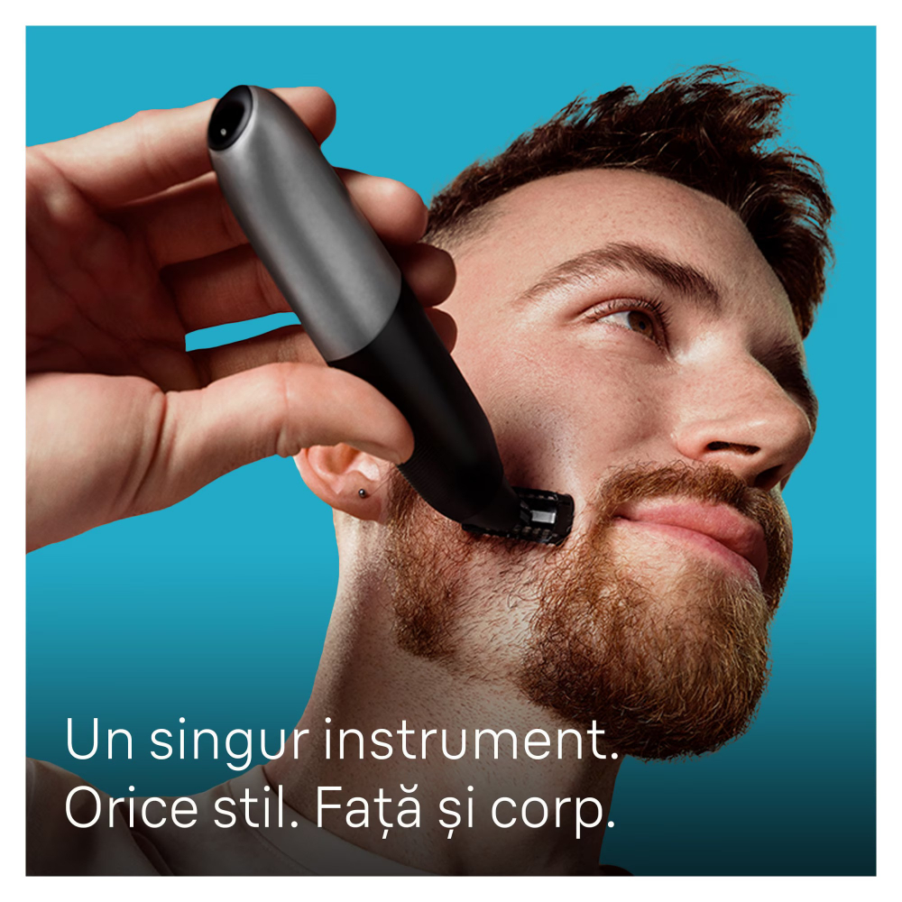 Aparat hibrid de barbierit si tuns barba Braun Series X XT5300 Wet&Dry, Lama 4D, 6 piepteni, 1 capac de protectie, autonomie 45 minute, Husa, Suport de incarcare, Negru [7]