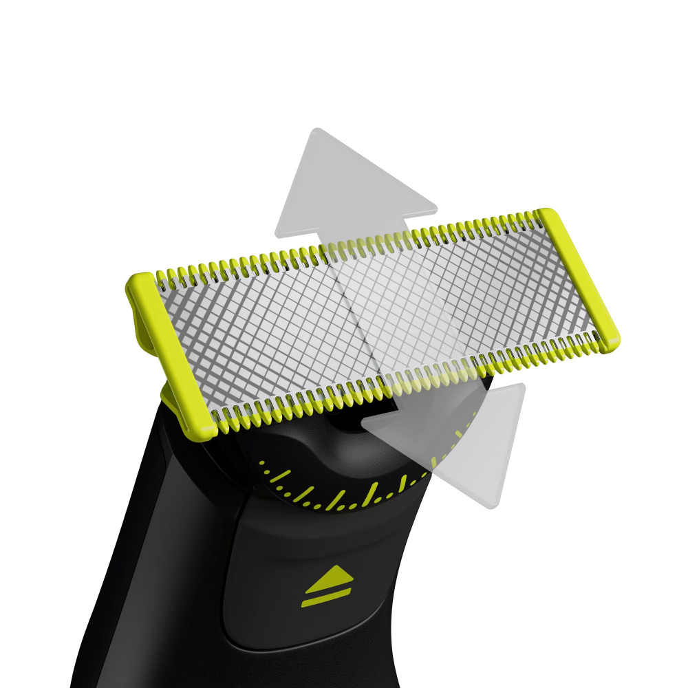 Aparat hibrid de barbierit, tuns barba si parul corporal Philips OneBlade Pro QP6551/17, pieptene 14 lungimi, lama inovatoare 360 cu 2 taisuri, afisaj digital LED, pieptene corp, reincarcabil,autonomi [4]