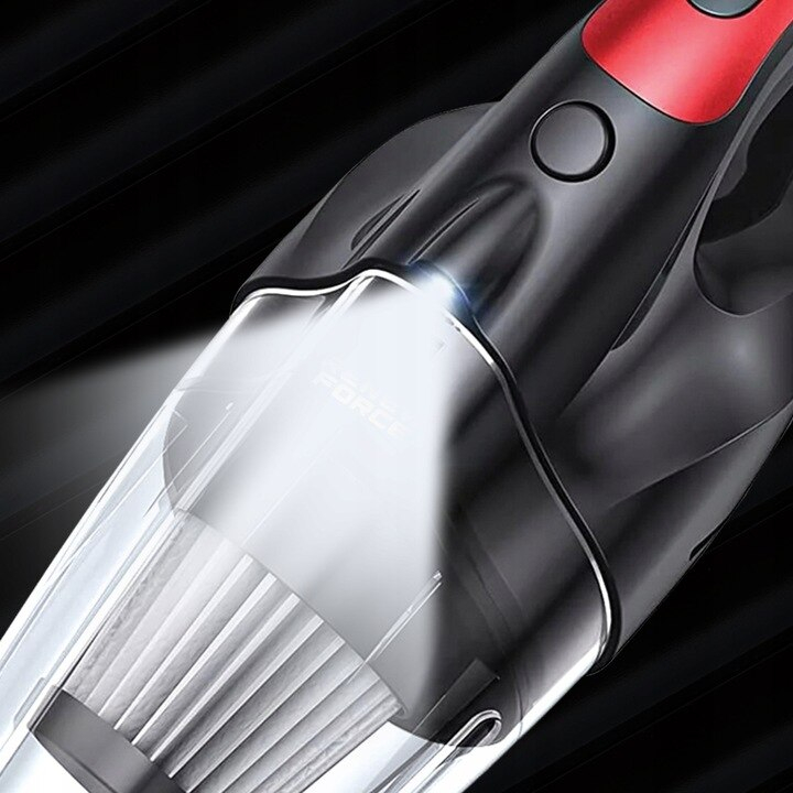 Aspirator de Mana Portabil cu Acumulator NewEvo, pentru Uz Casnic sau Auto, Functie de Aspirare Umeda si Uscata, Aspiratie 6000 Pa, Incarcare USB, Putere 100W, 3 Accesorii Ideale pentru Spatii Inguste, Negru Rosu [5]