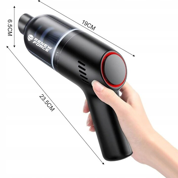 Aspirator de Mana Portabil cu Acumulator NewEvo, pentru Uz Casnic sau Auto, Putere 120W, Aspiratie 8000Pa, Baterie 2000 mAh, Autonomie 30 minute, Accesorii Versatile pentru Curatare Rapida si Eficient [2]