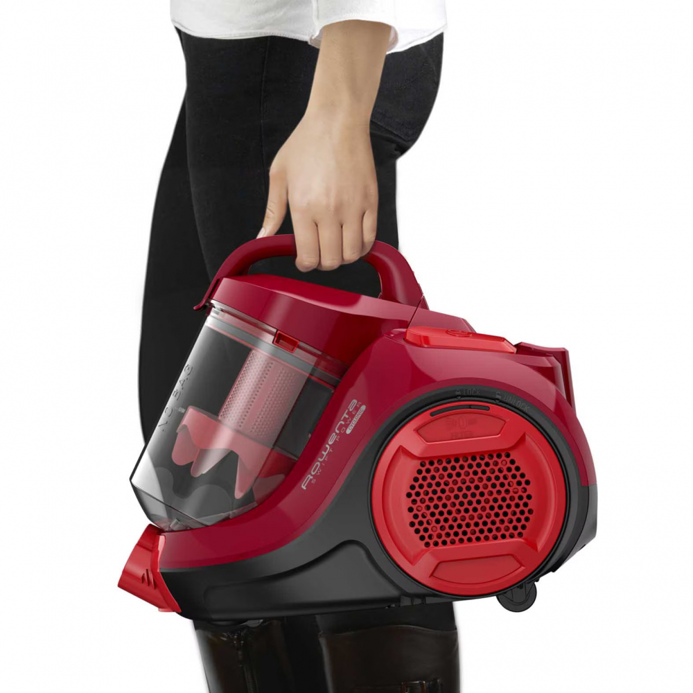 Aspirator fara sac Rowenta Swift Power Cyclonic RO2913EA, 750W, 3 niveluri de filtrare, acoperire 7.5m, motor Effitech, rosu [10]