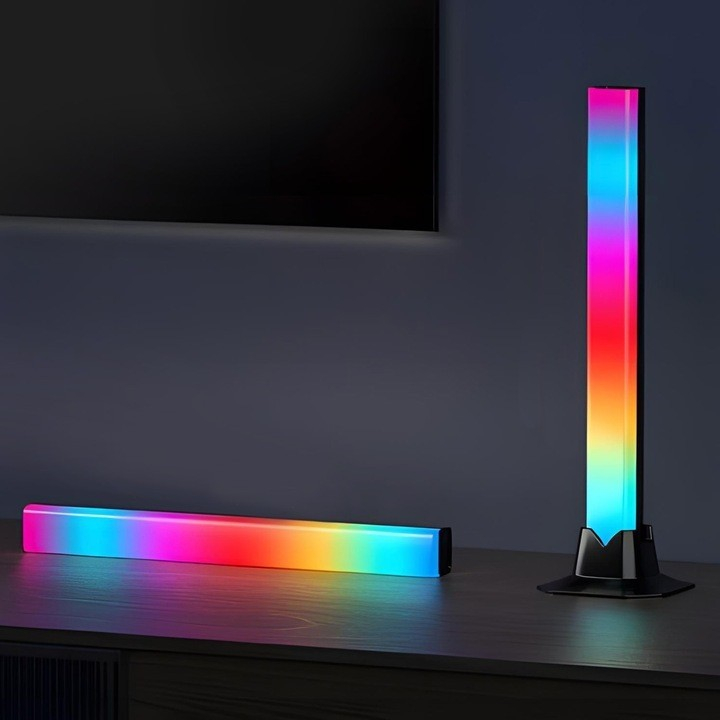 Banda de lumina inteligenta RGB LED, NewEvo®, Lumina ambientala, 16 milioane de culori, trei moduri de control, modul de sincronizare dinamica a muzicii, 213 moduri presetate, interfata USB (adaptorul [6]