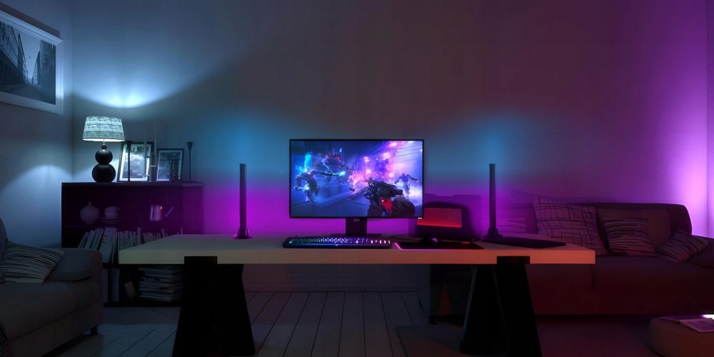 Banda de lumina inteligenta RGB LED, NewEvo®, Lumina ambientala, 16 milioane de culori, trei moduri de control, modul de sincronizare dinamica a muzicii, 213 moduri presetate, interfata USB (adaptorul [5]