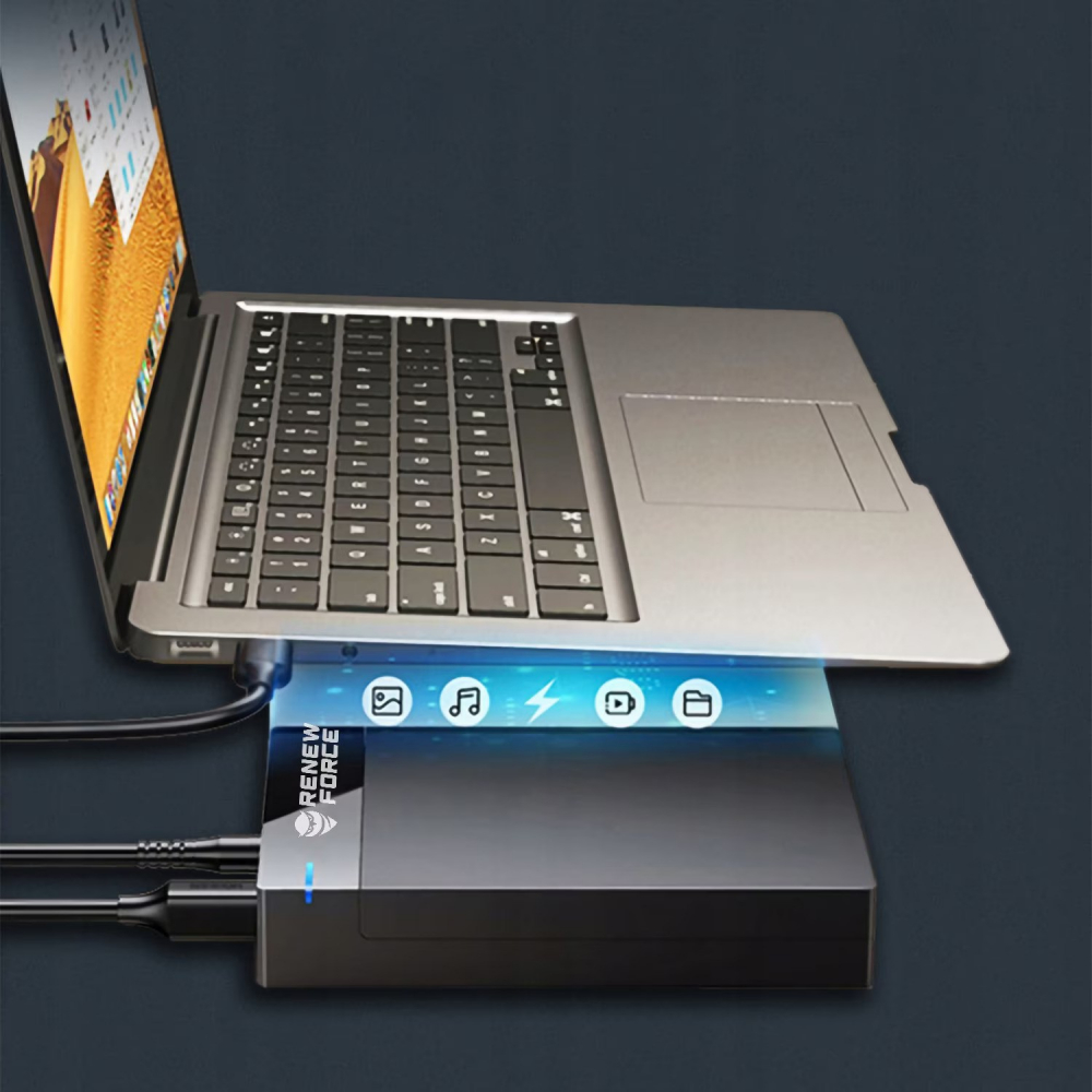 Carcasa Rack pentru Hard-Disk Extern 2.5 si 3.5 inch, Renew Force, USB 3.0, SATA, Design Tool-free, Neagra [3]