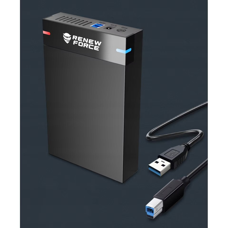 Carcasa Rack pentru Hard-Disk Extern 2.5 si 3.5 inch, Renew Force, USB 3.0, SATA, Design Tool-free, Neagra [2]