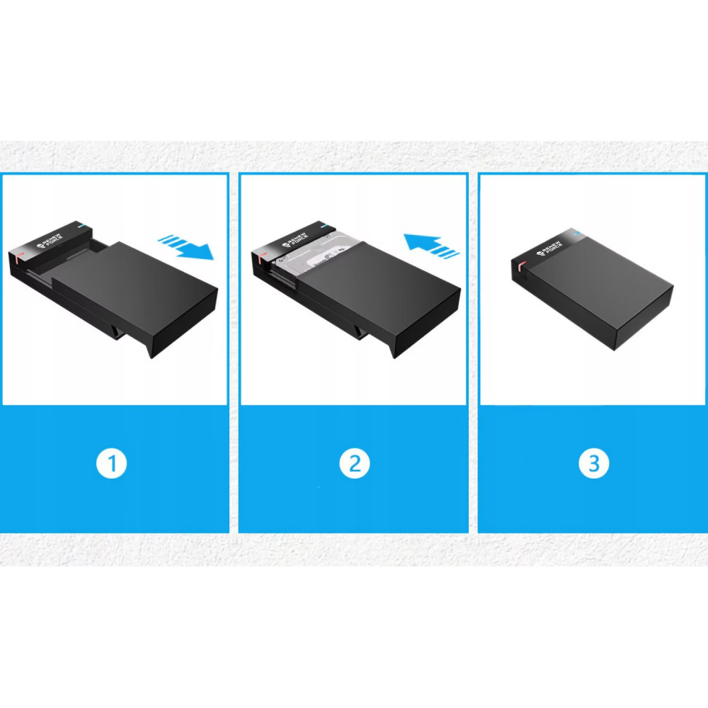 Carcasa Rack pentru Hard-Disk Extern 2.5 si 3.5 inch, Renew Force, USB 3.0, SATA, Design Tool-free, Neagra [6]