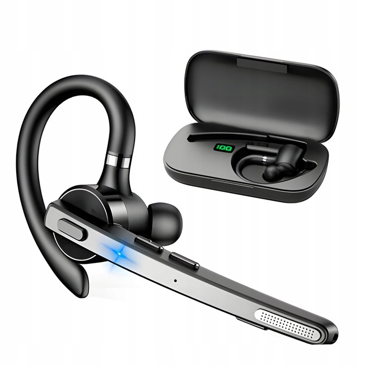 Casca Bluetooth Wireless NewEvo, Baterie 60 ore 500mAH, Cu microfon dublu de reducere a zgomotului CVC 8.0, Bluetooth 5.1, Multipoint, Sunet HD, Conecatre la doua dispozitive simultan, Carcasa reinca [1]