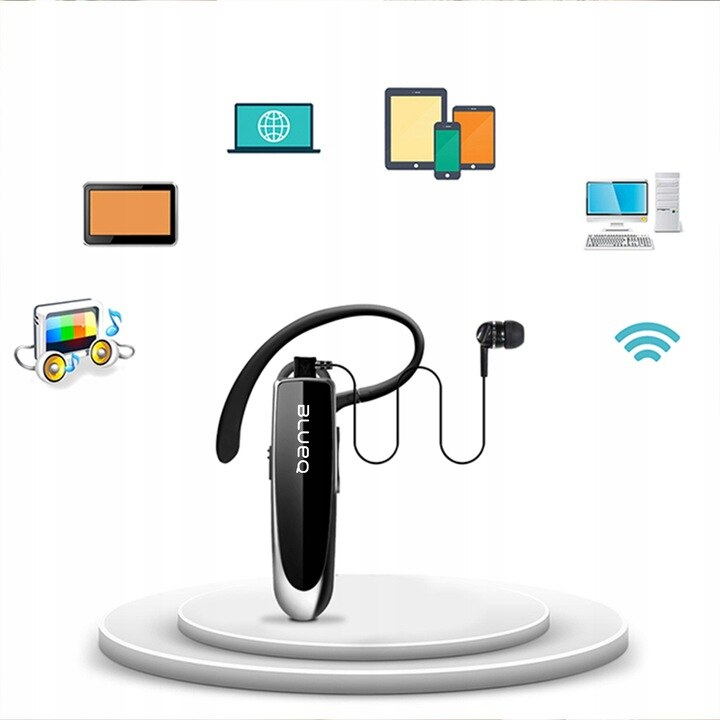 Casca Bluetooth Wireless NewEvo, Bluetooth 5.0, Cu husa, Functie dubla de reducere a sunetului din exterior, Autonomie 24 ore, Conectare la doua dispozitive simultan, Incarcare rapida, Sunet HD, Negru [5]