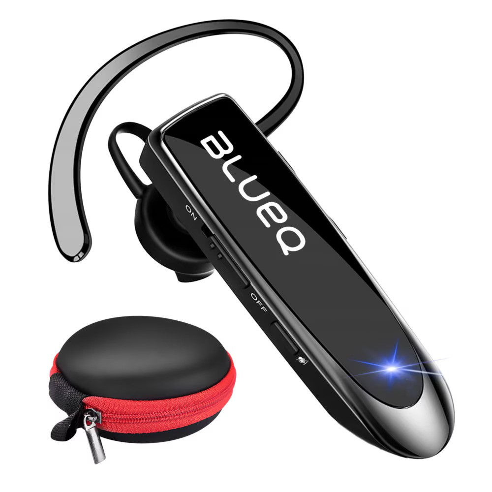 Casca Bluetooth Wireless NewEvo, Bluetooth 5.0, Cu husa, Functie dubla de reducere a sunetului din exterior, Autonomie 24 ore, Conectare la doua dispozitive simultan, Incarcare rapida, Sunet HD, Negru [1]