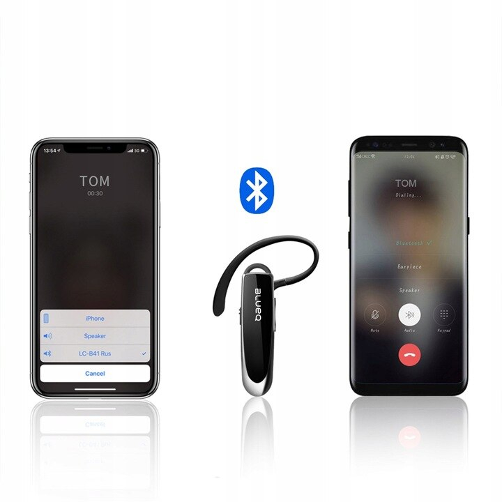 Casca Bluetooth Wireless NewEvo, Bluetooth 5.0, Cu husa, Functie dubla de reducere a sunetului din exterior, Autonomie 24 ore, Conectare la doua dispozitive simultan, Incarcare rapida, Sunet HD, Negru [4]