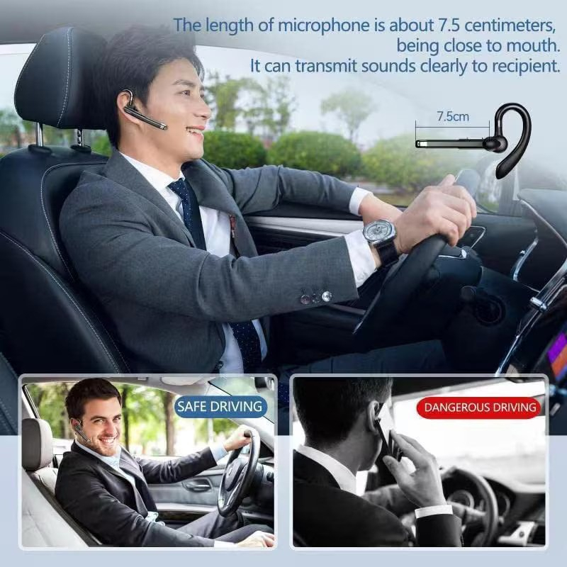 Casca Bluetooth Wireless NewEvo, Bluetooth 5.0, HandsFree, Compatibilitate Universala Samsung, iPhone, Huawei, Cutie de incarcare Negru Argintiu, Conectare la 2 dispozitive simultan [5]