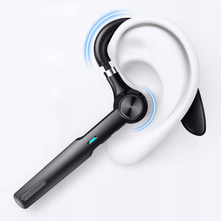 Casca Bluetooth Wireless NewEvo, Bluetooth 5.1, HandsFree, Compatibilitate Universala Samsung, iPhone, Huawei, Control tactil, Cutie de incarcare 400 mAh, Baterie incorporata 120 mAh, Conectare la doua dispozitive simultan, Negru  [2]