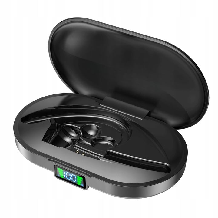 Casca Bluetooth Wireless NewEvo, Bluetooth 5.1, HandsFree, Compatibilitate Universala Samsung, iPhone, Huawei, Control tactil, Cutie de incarcare 400 mAh, Baterie incorporata 120 mAh, Conectare la doua dispozitive simultan, Negru  [4]