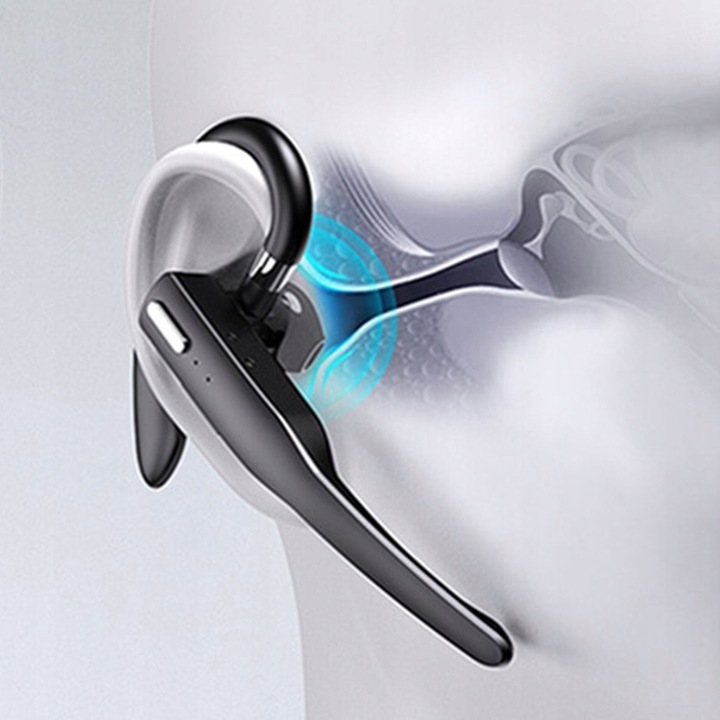 Casca Bluetooth Wireless, NewEvo Business, Tip Handsfree, Bluetooth 5.0, Design Ergonomic, Reducere Zgomotului, Compatibilitate Universala Samsung, iPhone, Huawei, Xiaomi, Conectare la 2 Dispozitive Simultan, Carcasa de incarcare, Negru [8]