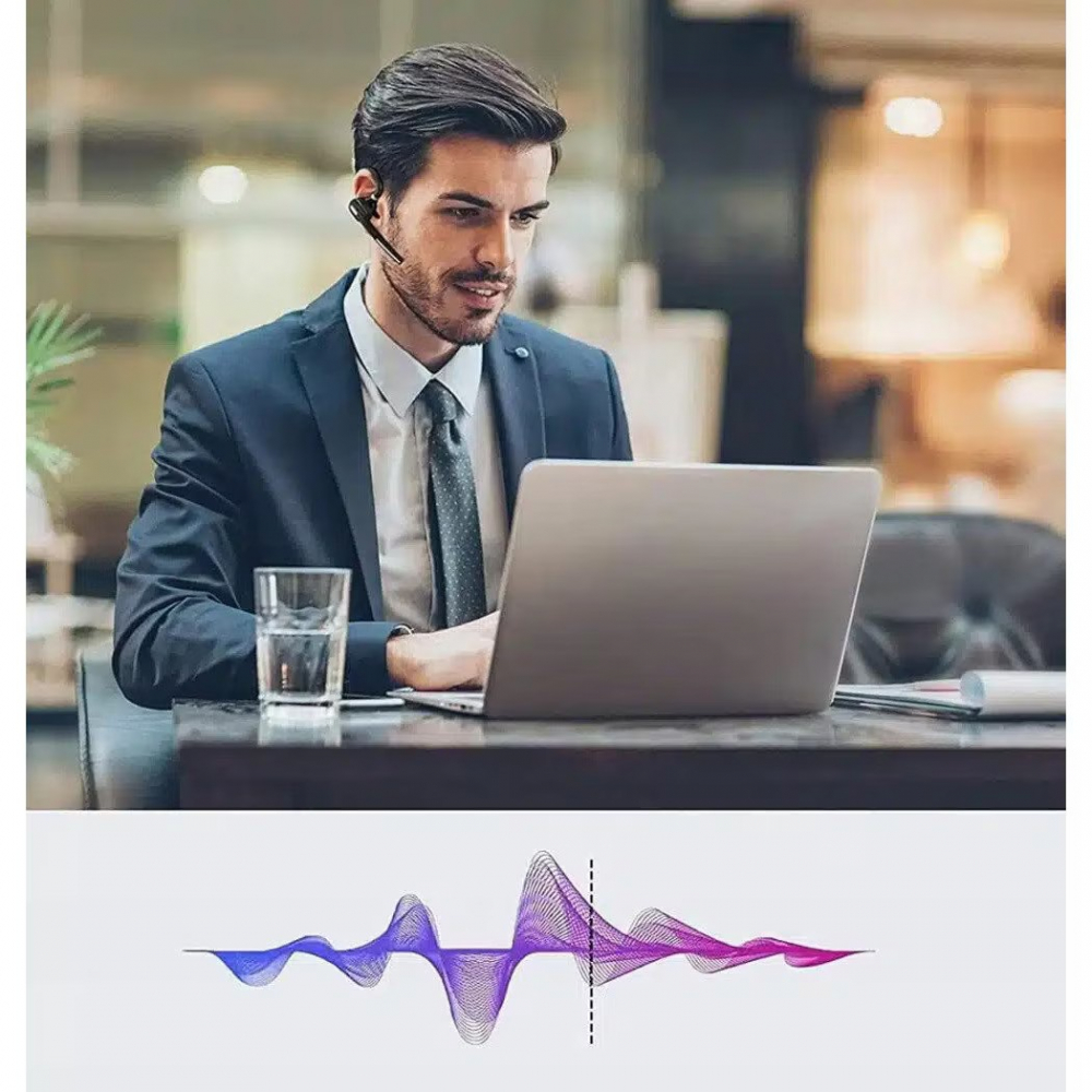 Casca Bluetooth Wireless, Renew Force Business, Tip Handsfree, Bluetooth 5.1, Design Ergonomic, autonomie 240h, timp de convorbire 12h, Microfon Dual, Negru [7]