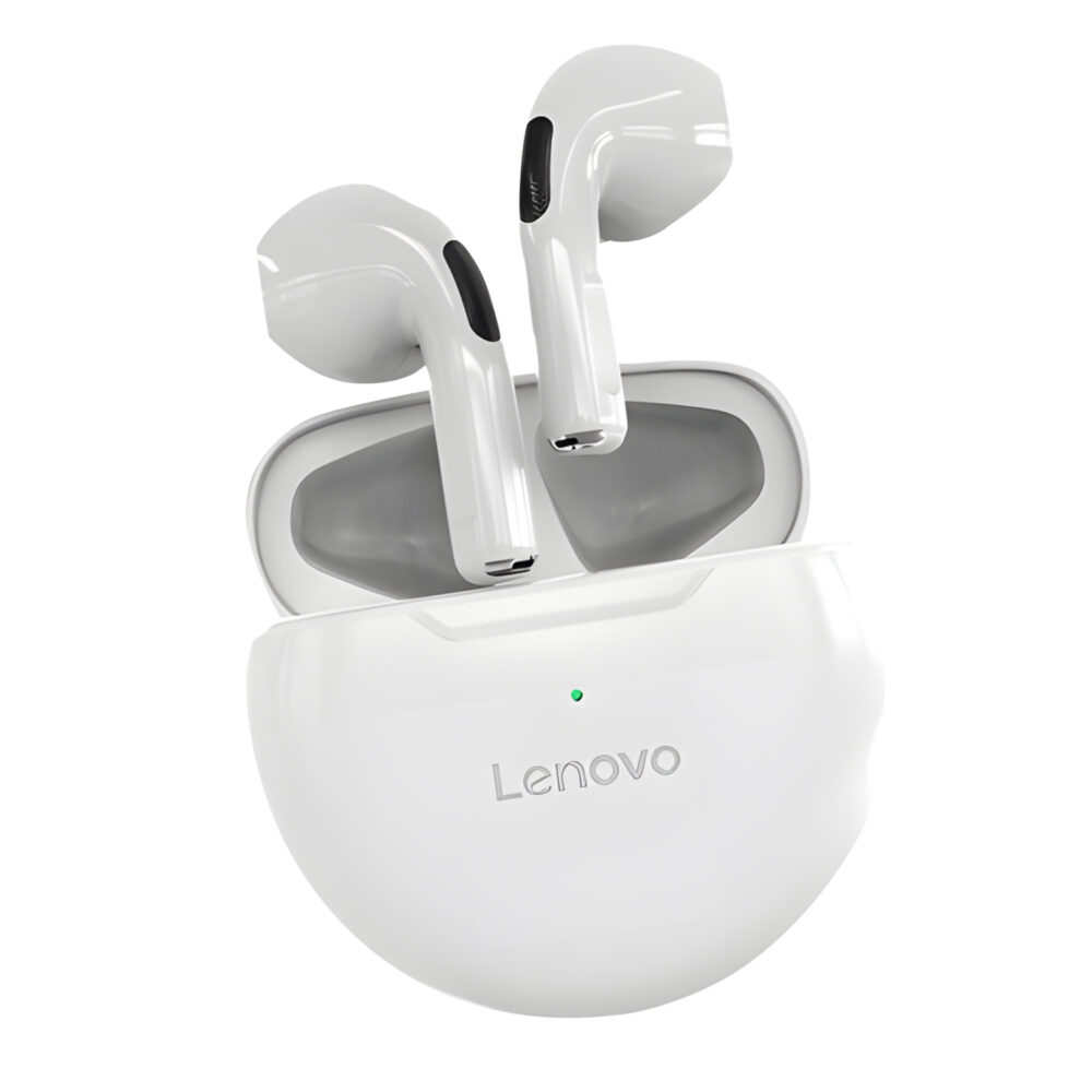 Casti in Ear Wireless, Lenovo , Bluetooth 5.0, Noise Cancelling, Control Tactil, Ergo Fit, Rezistente la apa IPX 4, Alb [1]