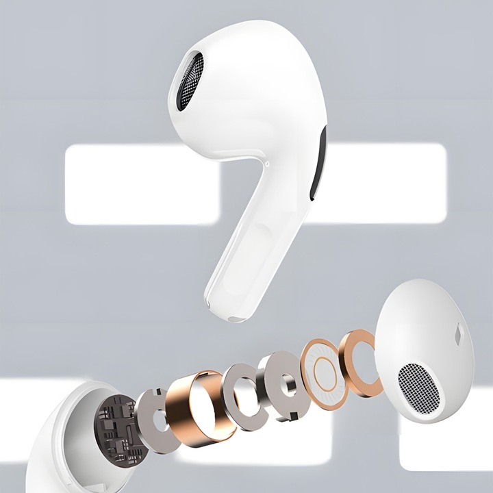 Casti in Ear Wireless, Lenovo , Bluetooth 5.0, Noise Cancelling, Control Tactil, Ergo Fit, Rezistente la apa IPX 4, Alb [2]